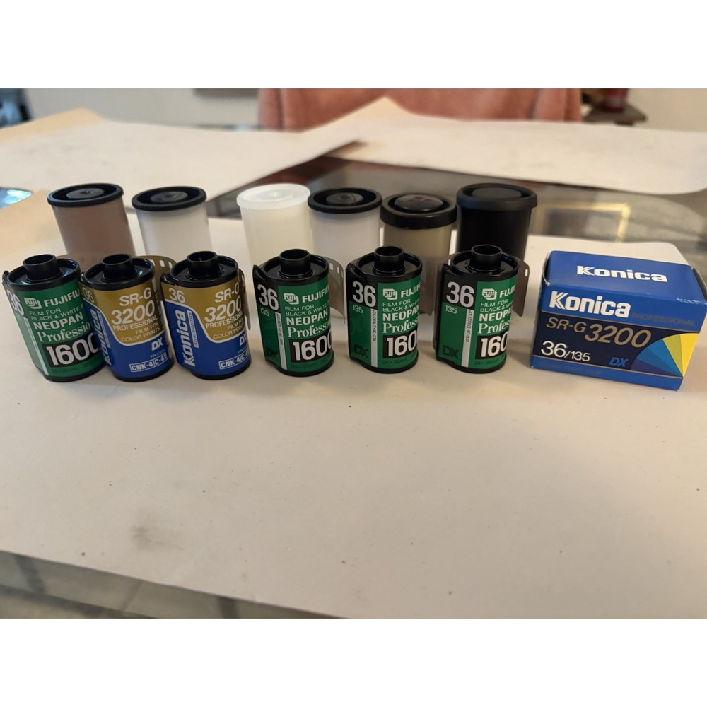 Rare Expired High-Speed 35mm Film Lot - Konica SR-G 3200 & Fuji Neopan 1600 Pro